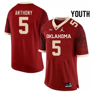 Youth Andrel Anthony Retro Oklahoma College Football #5 Jersey 330618-928