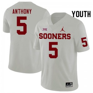 Youth Andrel Anthony White Oklahoma Sooners College Football #5 Jersey 276464-218