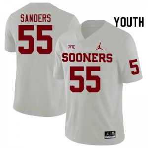 Youth Ashton Sanders White Oklahoma College Football #55 Jersey 538271-297