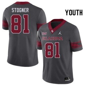 Youth Austin Stogner Charcoal Oklahoma Sooners College Football #81 Jersey 506527-421