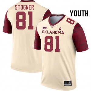 Youth Austin Stogner Cream Sooners College Football #81 Jersey 379514-424