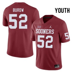 Youth Avery Burow Crimson Oklahoma College Football #52 Jersey 293692-598