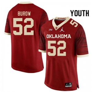Youth Avery Burow Retro OU Sooners College Football #52 Jersey 947181-724