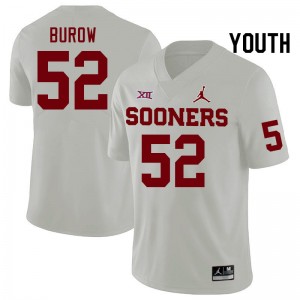 Youth Avery Burow White Sooners College Football #52 Jersey 597770-270