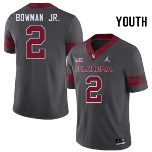 Youth Billy Bowman Jr. Charcoal Oklahoma College Football #2 Jersey 284411-741