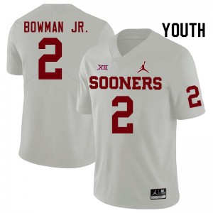 Youth Billy Bowman Jr. White Oklahoma Sooners College Football #2 Jersey 170217-982