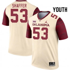 Youth Caleb Shaffer Cream OU Sooners College Football #53 Jersey 786865-573