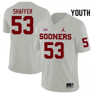 Youth Caleb Shaffer White Oklahoma Sooners College Football #53 Jersey 227781-910