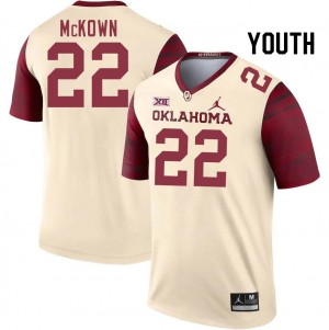 Youth Chapman McKown Cream Oklahoma College Football #22 Jersey 183271-886