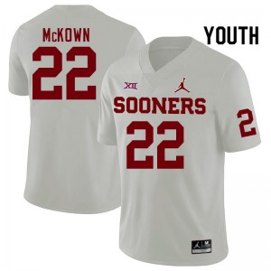 Youth Chapman McKown White OU College Football #22 Jersey 260073-867