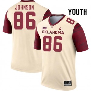 Youth Cody Johnson Cream Oklahoma Sooners College Football #86 Jersey 948962-360