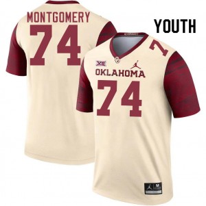 Youth Cullen Montgomery Cream Sooners College Football #74 Jersey 881244-894