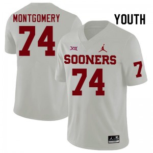 Youth Cullen Montgomery White Sooners College Football #74 Jersey 801960-425