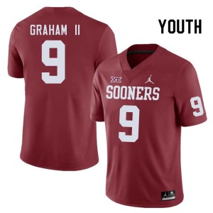 Youth D.J. Graham II Crimson Sooners College Football #9 Jersey 259103-740