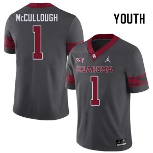 Youth Dasan McCullough Charcoal Oklahoma Sooners College Football #1 Jersey 204609-600