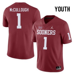 Youth Dasan McCullough Crimson Oklahoma Sooners College Football #1 Jersey 481685-572