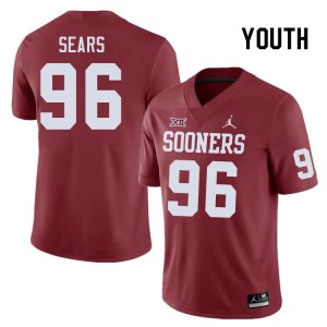 Youth Davon Sears Crimson Sooners College Football #96 Jersey 417874-951