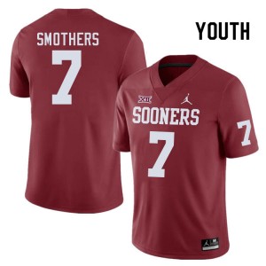 Youth Daylan Smothers Crimson OU College Football #7 Jersey 760243-779