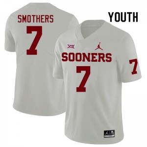 Youth Daylan Smothers White Sooners College Football #7 Jersey 796713-920