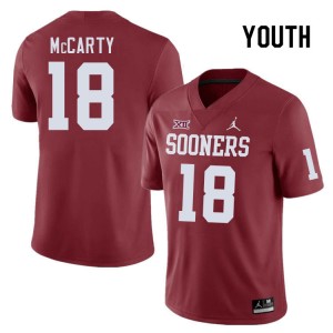 Youth Erik McCarty Crimson OU College Football #18 Jersey 334413-364