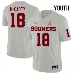 Youth Erik McCarty White OU College Football #18 Jersey 535155-259