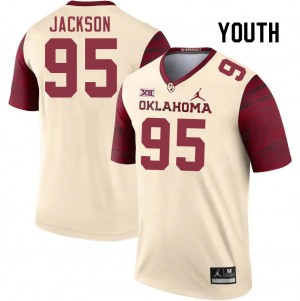 Youth Evan Jackson Cream Sooners College Football #95 Jersey 792939-725
