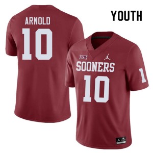 Youth Jackson Arnold Crimson Sooners College Football #10 Jersey 295556-214