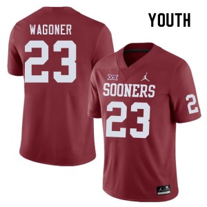 Youth Jasiah Wagoner Crimson OU Sooners College Football #23 Jersey 338088-211