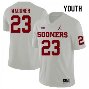 Youth Jasiah Wagoner White Oklahoma Sooners College Football #23 Jersey 291033-268
