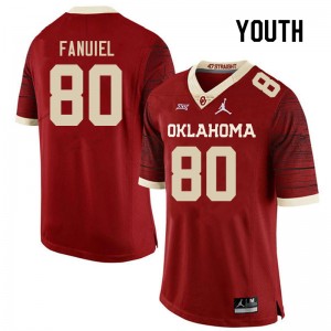 Youth Josh Fanuiel Retro Oklahoma Sooners College Football #80 Jersey 801373-551