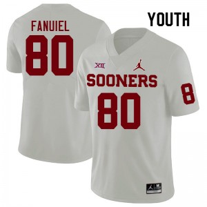 Youth Josh Fanuiel White Oklahoma College Football #80 Jersey 940304-261
