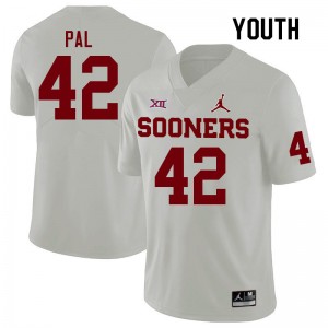 Youth Jozsef Pal White OU Sooners College Football #42 Jersey 215793-311