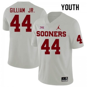 Youth Kelvin Gilliam Jr. White OU Sooners College Football #44 Jersey 513800-443