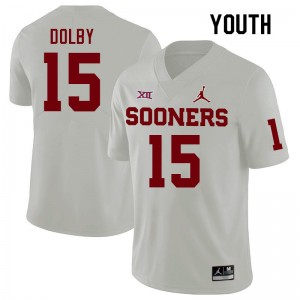 Youth Kendel Dolby White Oklahoma College Football #15 Jersey 864757-365