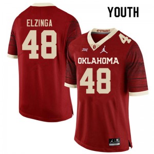 Youth Luke Elzinga Retro OU College Football #48 Jersey 152319-765
