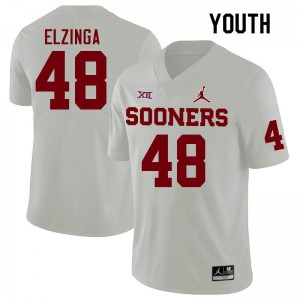 Youth Luke Elzinga White OU College Football #48 Jersey 757879-731
