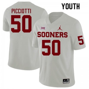 Youth Phil Picciotti White OU College Football #50 Jersey 579599-897