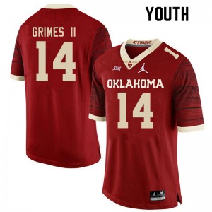 Youth Reggie Grimes II Retro OU Sooners College Football #14 Jersey 512172-810