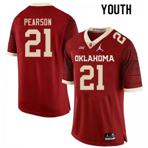 Youth Reggie Pearson Retro OU Sooners College Football #21 Jersey 148907-980