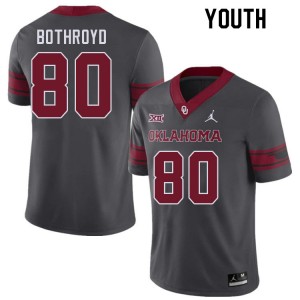 Youth Rondell Bothroyd Charcoal Oklahoma College Football #80 Jersey 722018-463
