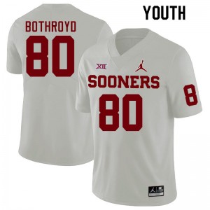 Youth Rondell Bothroyd White Oklahoma College Football #80 Jersey 138119-380