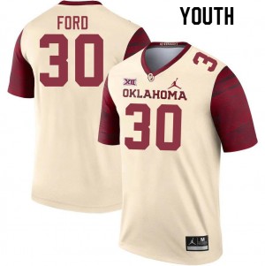 Youth Trace Ford Cream OU Sooners College Football #30 Jersey 296629-879