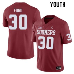 Youth Trace Ford Crimson Oklahoma Sooners College Football #30 Jersey 189673-310