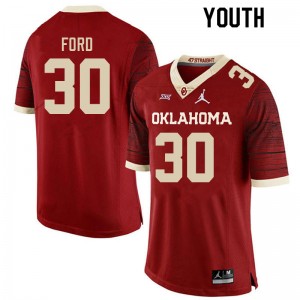 Youth Trace Ford Retro OU Sooners College Football #30 Jersey 784083-576