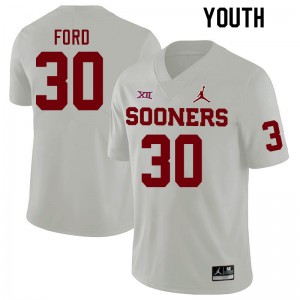 Youth Trace Ford White Sooners College Football #30 Jersey 936465-850