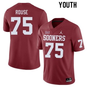 Youth Walter Rouse Crimson Oklahoma Sooners College Football #75 Jersey 402044-368