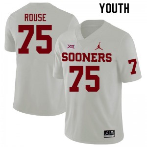 Youth Walter Rouse White OU Sooners College Football #75 Jersey 474427-376