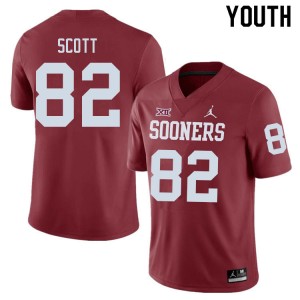 Youth Adrian Scott Crimson Sooners College Football #82 Jersey 495726-406