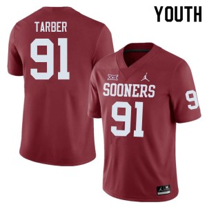 Youth Alton Tarber Crimson OU Sooners College Football #91 Jersey 513156-597