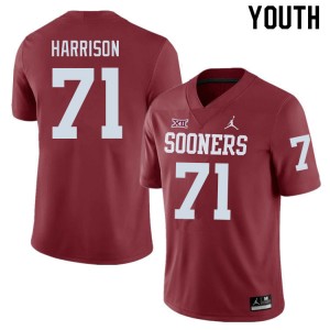 Youth Anton Harrison Crimson Oklahoma Sooners College Football #71 Jersey 861090-154